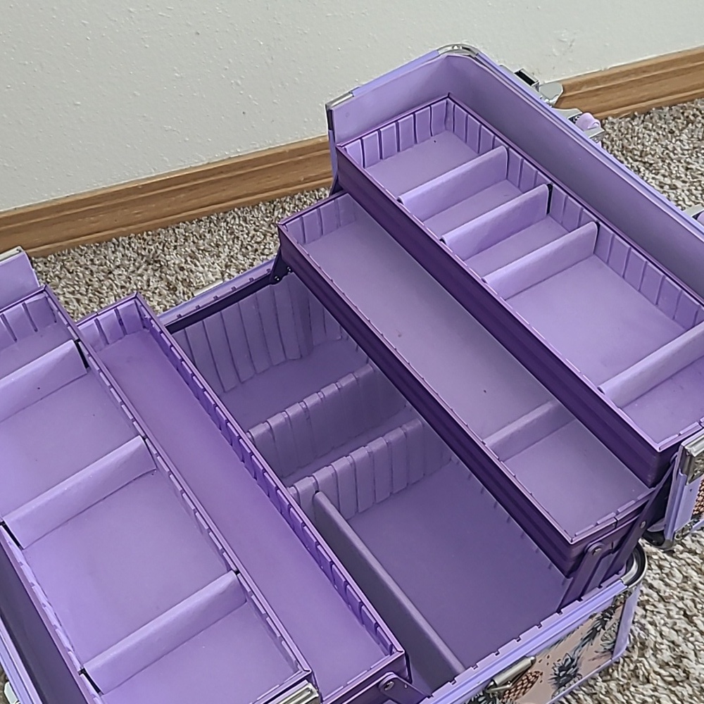 Sephora Limited Edition Pineapple Print Makeup Train Case - Lavender Trim
